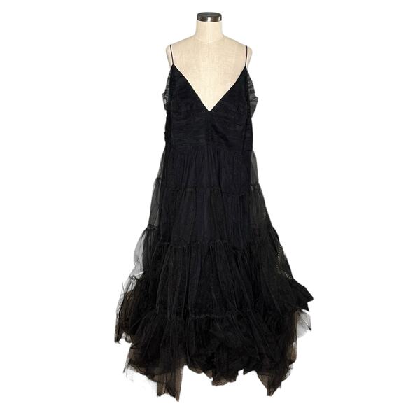 J CREW COLLECTION Black Tulle Maxi Gown Plus Size Women's 24 NWT Glam Goth - Picture 2 of 10